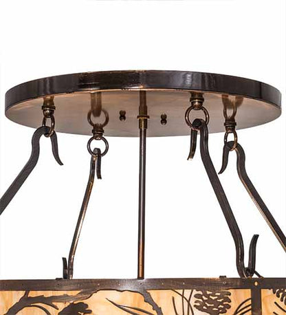 Whispering Pines 4 Light 24" Wide Semi-Flush Ceiling Fixture - Old Copper Pot Finish