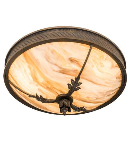 Hoja 3 Light 15" Wide Semi-Flush Bowl Ceiling Fixture - French Bronzed Finish