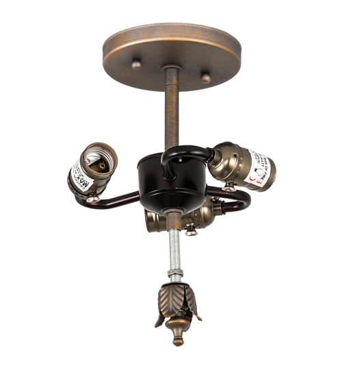 Hoja 3 Light 15" Wide Semi-Flush Bowl Ceiling Fixture - French Bronzed Finish