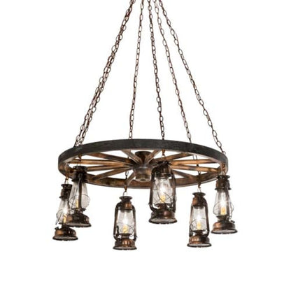 Meyda Tiffany Miners Lantern 6 Light 40" Wide Lantern Chandelier