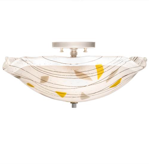 Metro Fusion 3 Light 18" Wide Semi-Flush Bowl Ceiling Fixture
