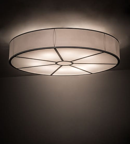 Cilindro 10 Light 60" Wide Semi-Flush Drum Ceiling Fixture - Nickel Finish - GU24 Bulb Base