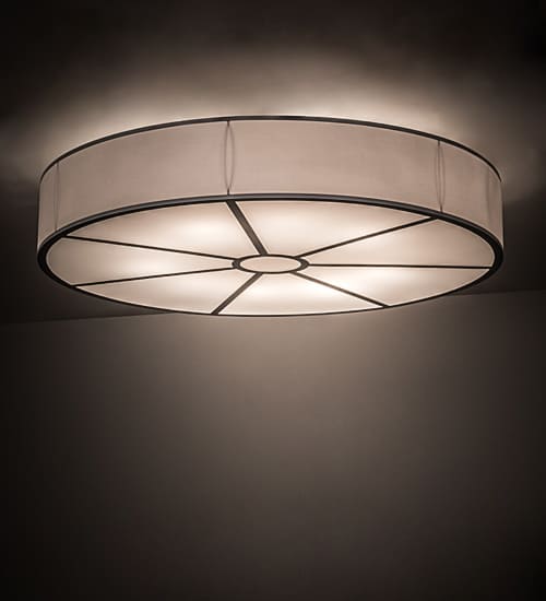 Cilindro 10 Light 60" Wide Semi-Flush Drum Ceiling Fixture - Nickel Finish - GU24 Bulb Base
