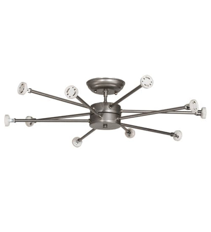 Cilindro 10 Light 60" Wide Semi-Flush Drum Ceiling Fixture - Nickel Finish - GU24 Bulb Base