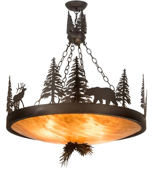 4 Light 30" Wide Abstract Pendant