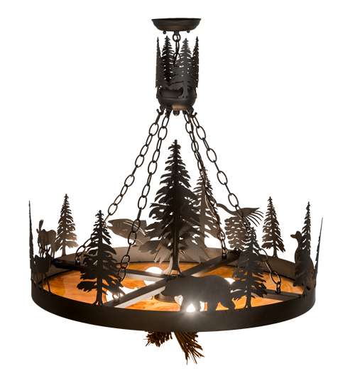 4 Light 30" Wide Abstract Pendant
