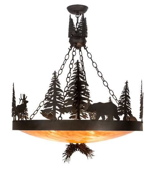 4 Light 30" Wide Abstract Pendant