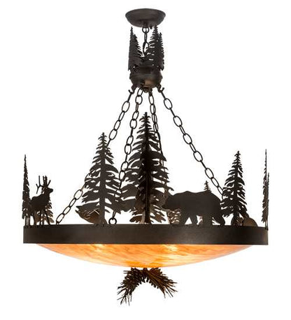 4 Light 30" Wide Abstract Pendant