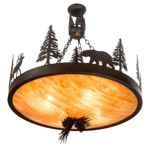 4 Light 30" Wide Abstract Pendant