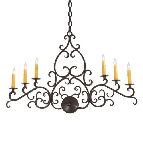 Long Meredith 6 Light 5" Wide Taper Candle Linear Chandelier