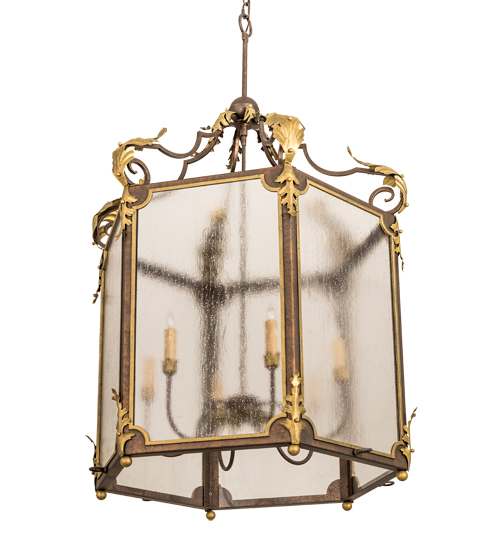 6 Light 34" Wide Taper Candle Pendant