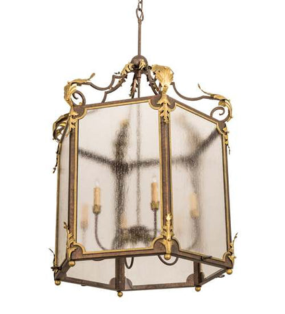 6 Light 34" Wide Taper Candle Pendant