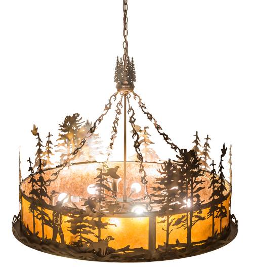 8 Light 50" Wide Abstract Pendant