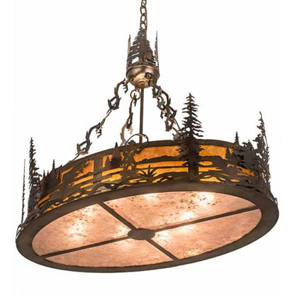 Meyda Tiffany 8 Light 30" Wide Abstract Linear Pendant