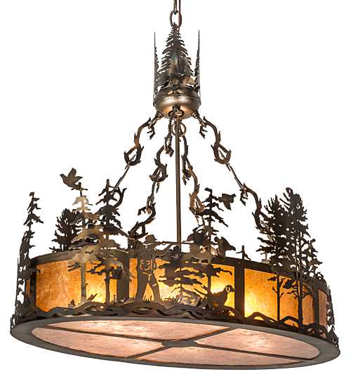 8 Light 30" Wide Abstract Linear Pendant