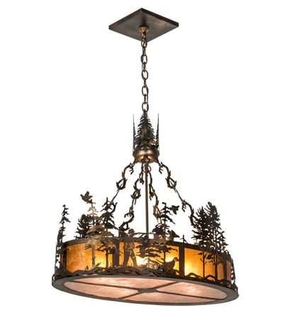 8 Light 30" Wide Abstract Linear Pendant