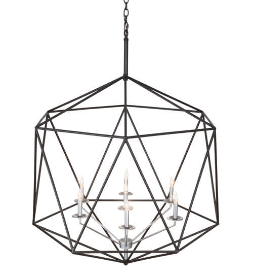 7 Light 42" Wide Taper Candle Pendant