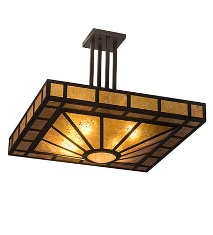Mission Prime 4 Light 31" Wide Semi-Flush Square Ceiling Fixture