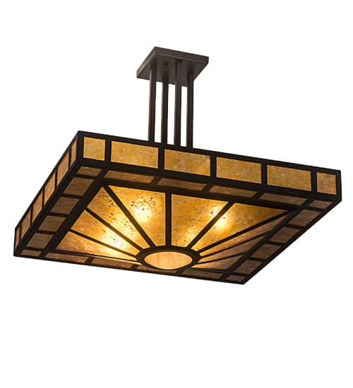 Mission Prime 4 Light 31" Wide Semi-Flush Square Ceiling Fixture