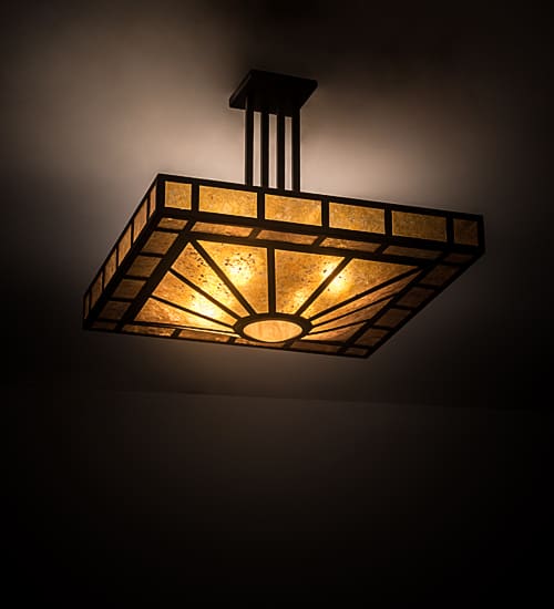 Mission Prime 4 Light 31" Wide Semi-Flush Square Ceiling Fixture