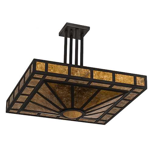 Mission Prime 4 Light 31" Wide Semi-Flush Square Ceiling Fixture