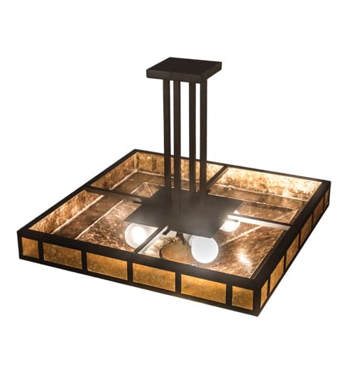 Mission Prime 4 Light 31" Wide Semi-Flush Square Ceiling Fixture