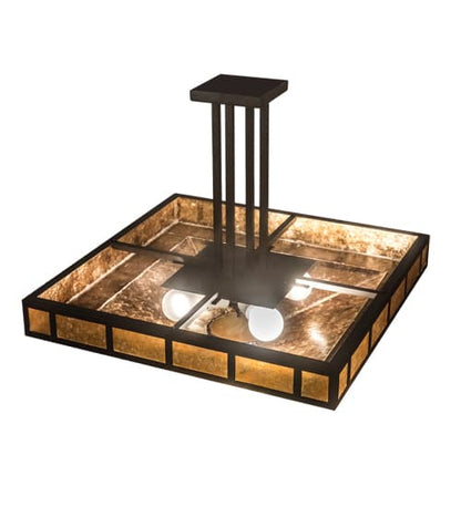 Mission Prime 4 Light 31" Wide Semi-Flush Square Ceiling Fixture