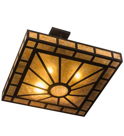 Mission Prime 4 Light 31" Wide Semi-Flush Square Ceiling Fixture