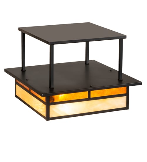 Hyde Park "T" Mission 2 Light 25" Wide Semi-Flush Square Ceiling Fixture