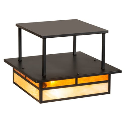 Hyde Park "T" Mission 2 Light 25" Wide Semi-Flush Square Ceiling Fixture