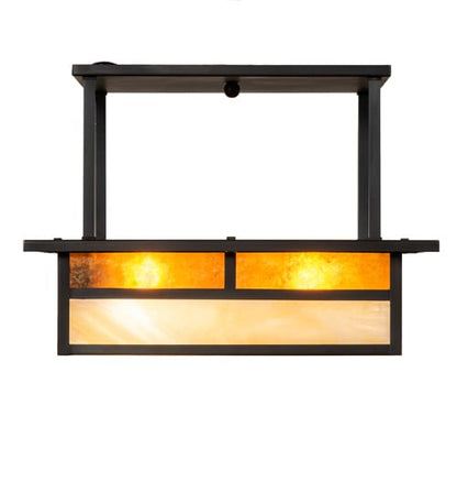 Hyde Park "T" Mission 2 Light 25" Wide Semi-Flush Square Ceiling Fixture
