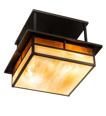 Hyde Park "T" Mission 2 Light 25" Wide Semi-Flush Square Ceiling Fixture
