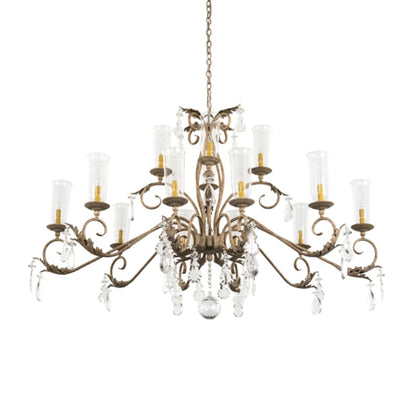 Meyda Tiffany Long Windsor 14 Light 38" Wide Crystal Chandelier