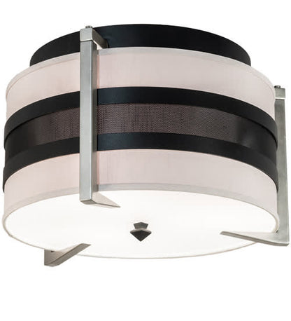 Nathan 3 Light 24" Wide Semi-Flush Drum Ceiling Fixture