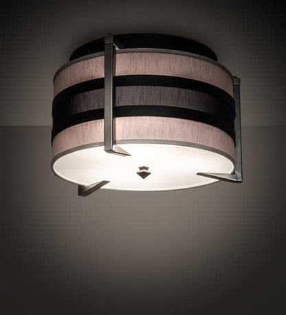 Nathan 3 Light 24" Wide Semi-Flush Drum Ceiling Fixture
