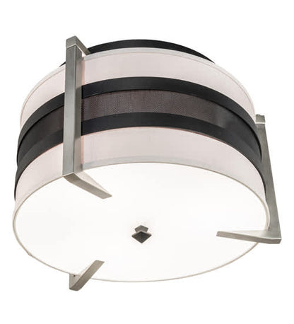 Nathan 3 Light 24" Wide Semi-Flush Drum Ceiling Fixture
