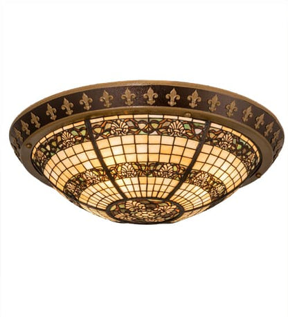 Shell and Ribbon 4 Light 28" Wide Semi-Flush Bowl Ceiling Fixture