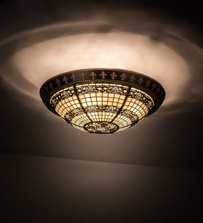 Shell and Ribbon 4 Light 28" Wide Semi-Flush Bowl Ceiling Fixture