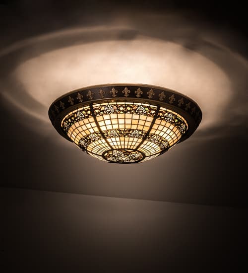 Shell and Ribbon 4 Light 28" Wide Semi-Flush Bowl Ceiling Fixture