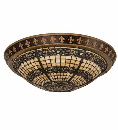 Shell and Ribbon 4 Light 28" Wide Semi-Flush Bowl Ceiling Fixture