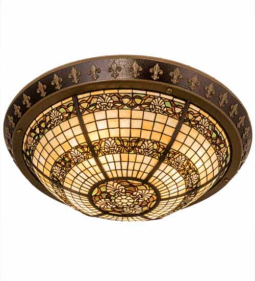 Shell and Ribbon 4 Light 28" Wide Semi-Flush Bowl Ceiling Fixture