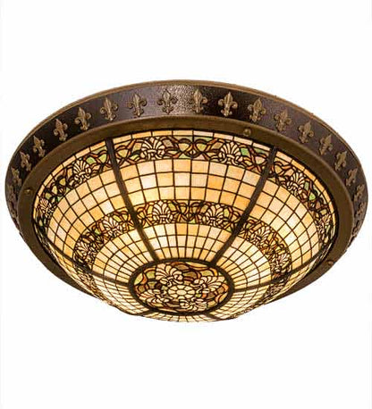 Shell and Ribbon 4 Light 28" Wide Semi-Flush Bowl Ceiling Fixture