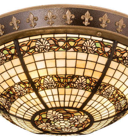 Shell and Ribbon 4 Light 28" Wide Semi-Flush Bowl Ceiling Fixture