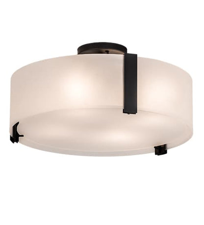 Cilindro 4 Light 18" Wide Semi-Flush Drum Ceiling Fixture - Oil Rubbed Bronze Finish