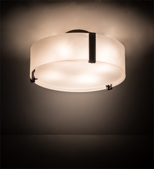 Cilindro 4 Light 18" Wide Semi-Flush Drum Ceiling Fixture - Oil Rubbed Bronze Finish
