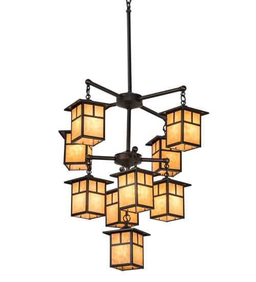 Hyde Park T Mission 9 Light 34" Wide Chandelier