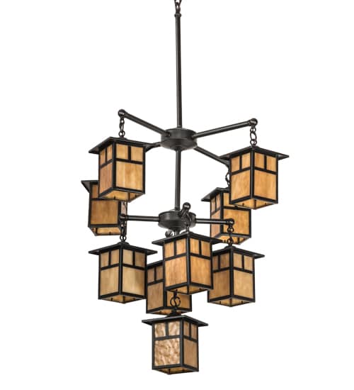 Hyde Park T Mission 9 Light 34" Wide Chandelier
