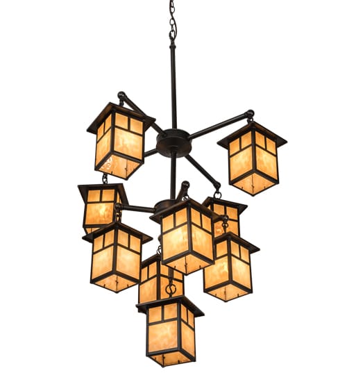 Hyde Park T Mission 9 Light 34" Wide Chandelier