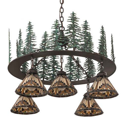 Nuevo Mission 5 Light 34" Wide Chandelier