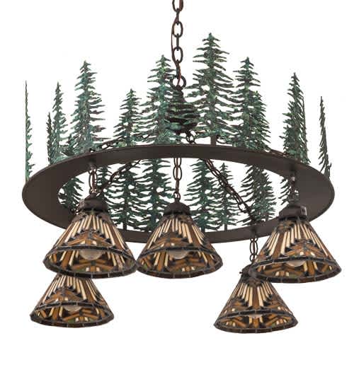 Nuevo Mission 5 Light 34" Wide Chandelier